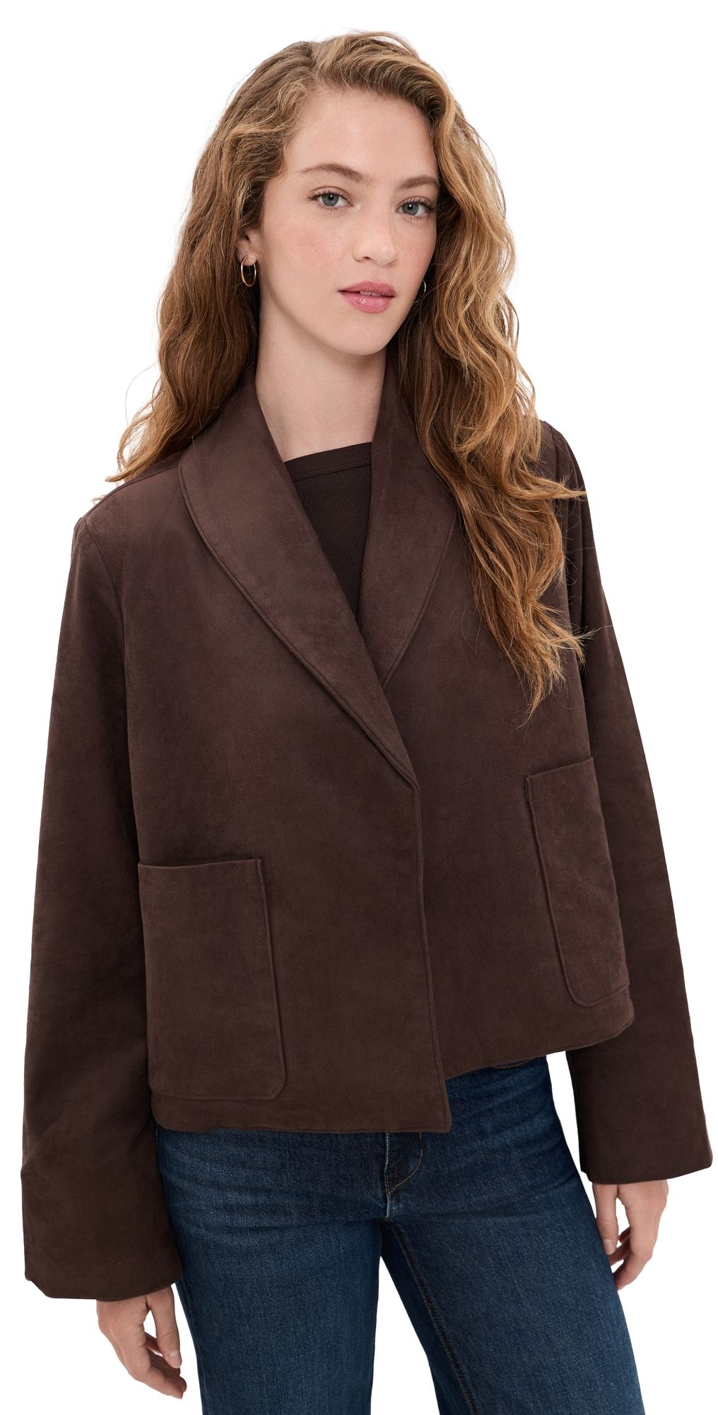 Splendid Splendid X Cella Jane Crop Icon Faux Suede Coat Java XS