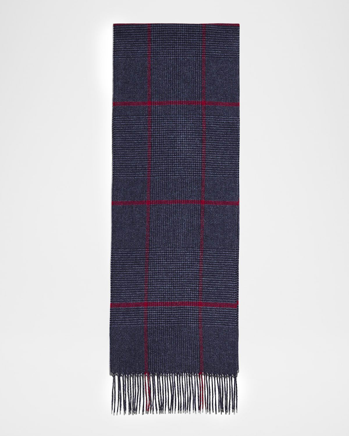 Men & apos;s Silk Cashmere Glen Plaid Scarf