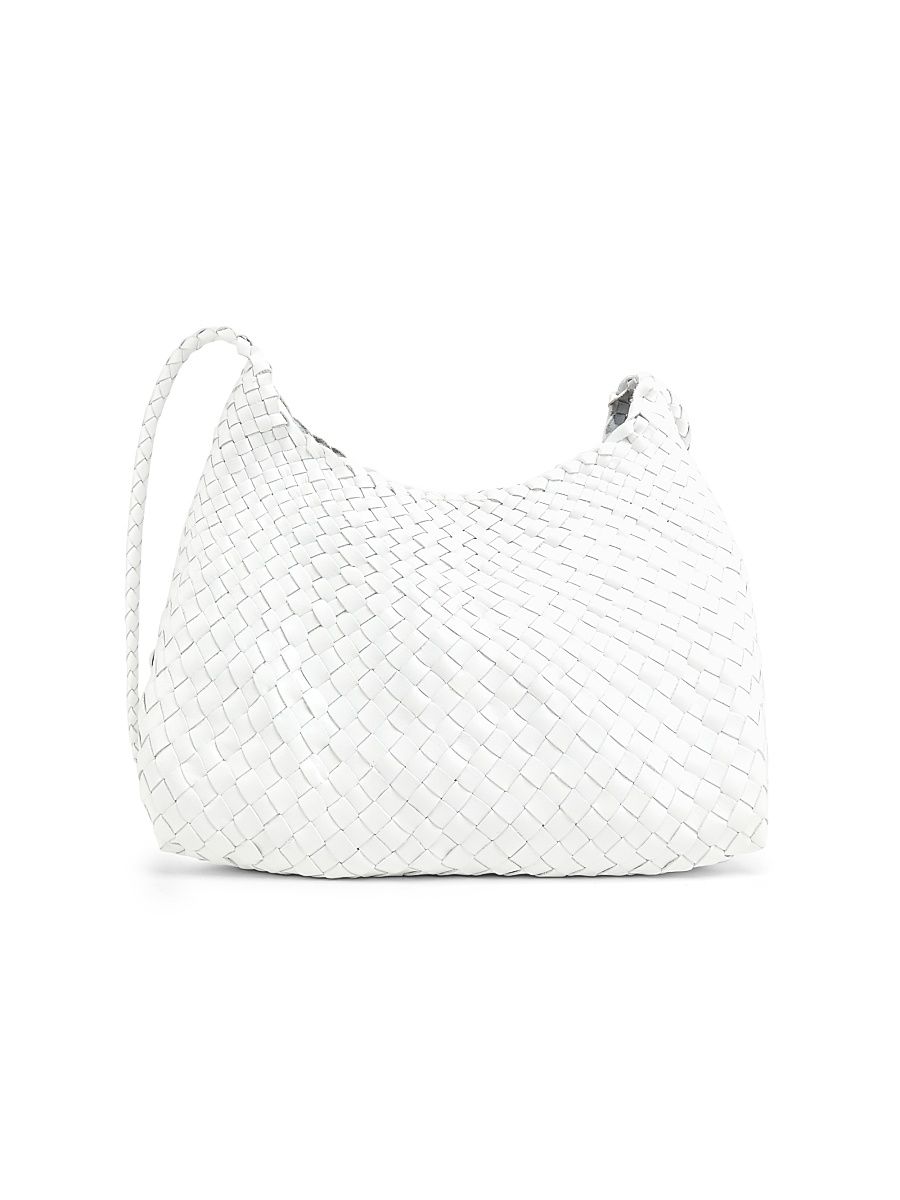 Women's Woven Leather Tote Bag - White