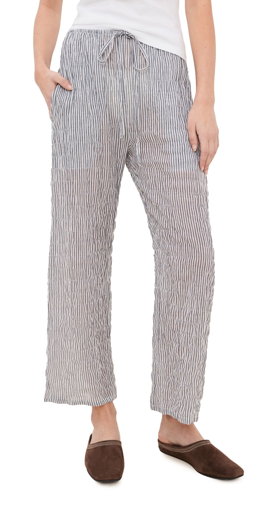 LE BOP LE BOP x Mally K. Goldman Arden Stripe Pants Charcoal/White XL