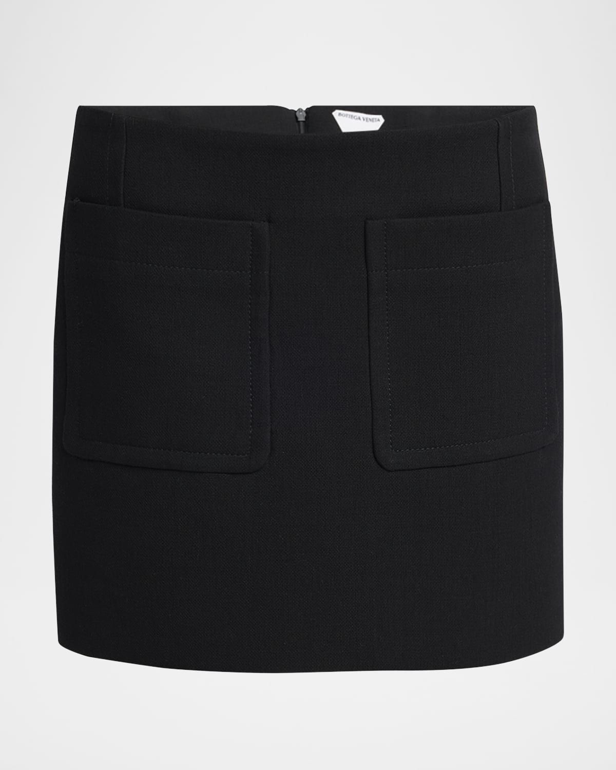 Front-Pockets Mini Pencil Skirt