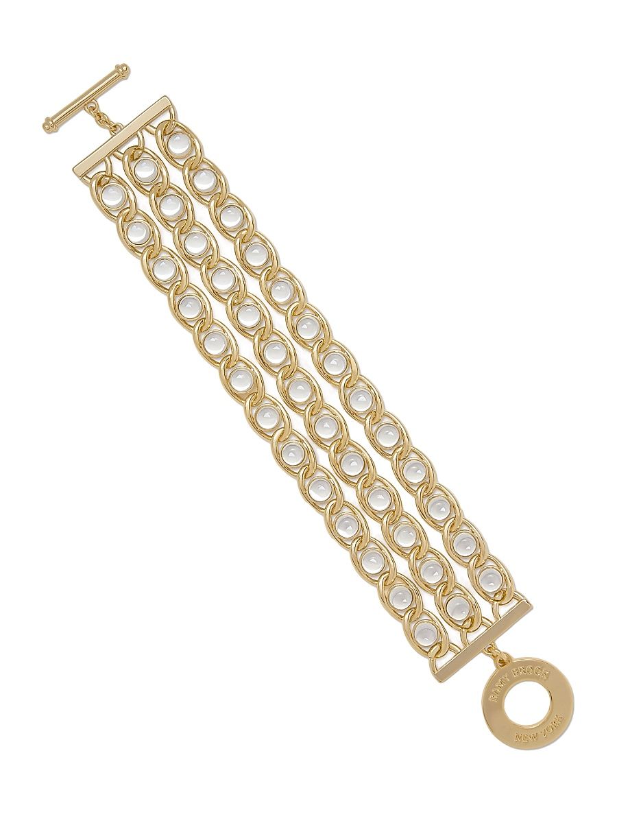 Women's Glass Chain Dominika Goldtone & Glass Stone Bracelet - Gold