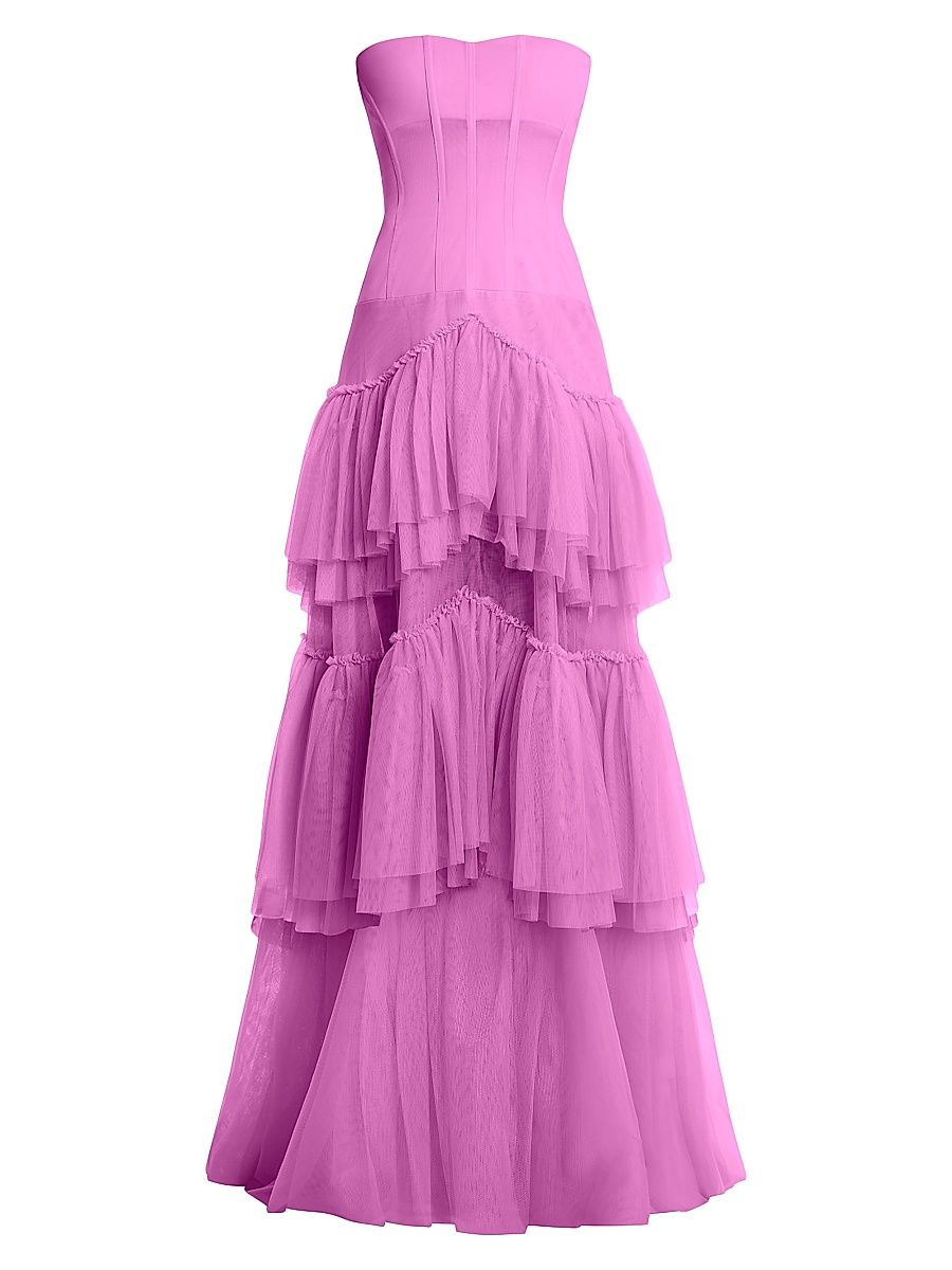 Women's Strapless Corset Gown - Pink - Size 12