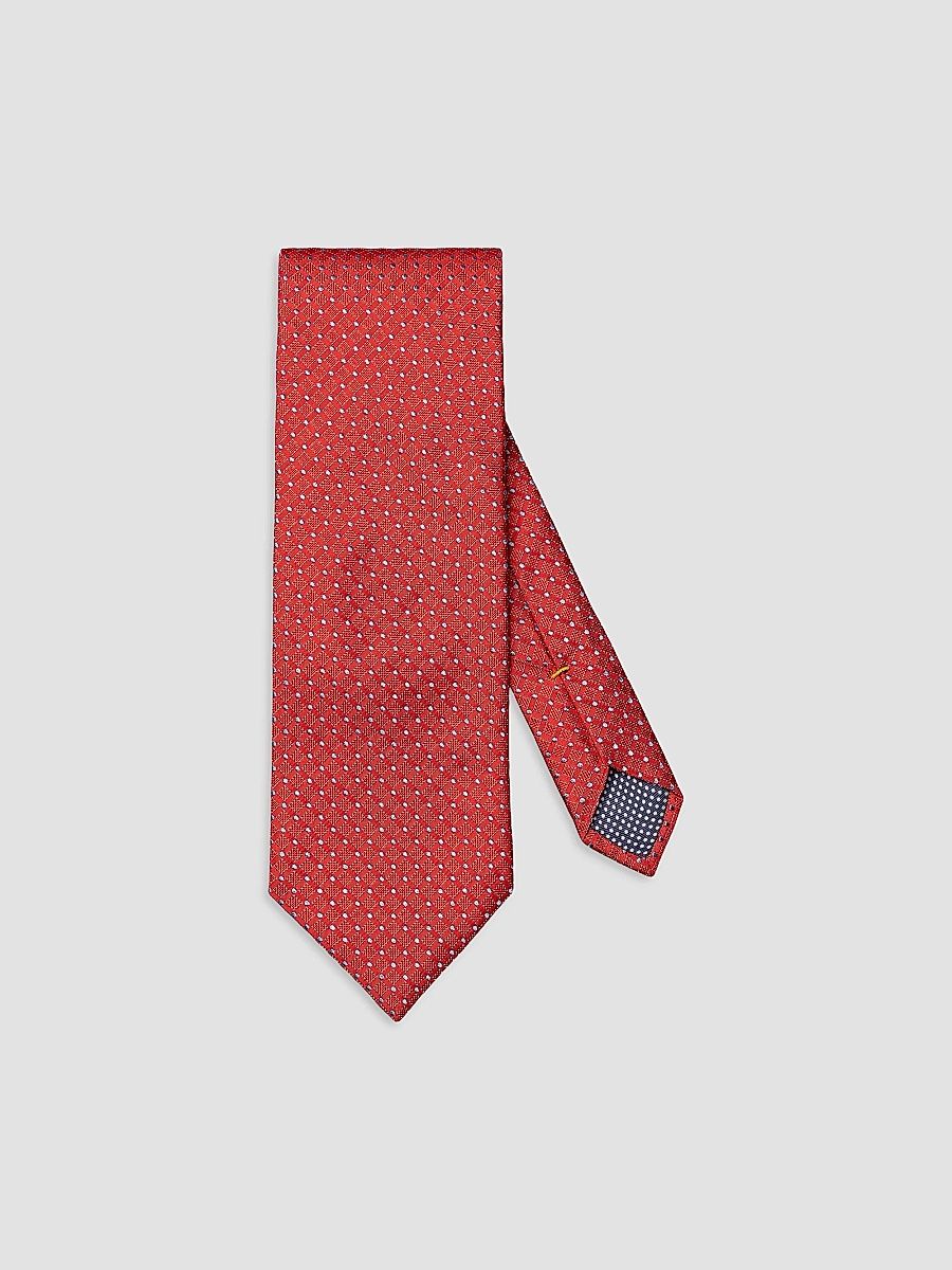 Men's Geometric Diamond Silk Tie - Red
