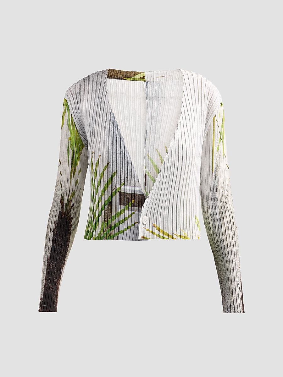 Women's Urban Jungle Pleats Cardigan - White - Size 2