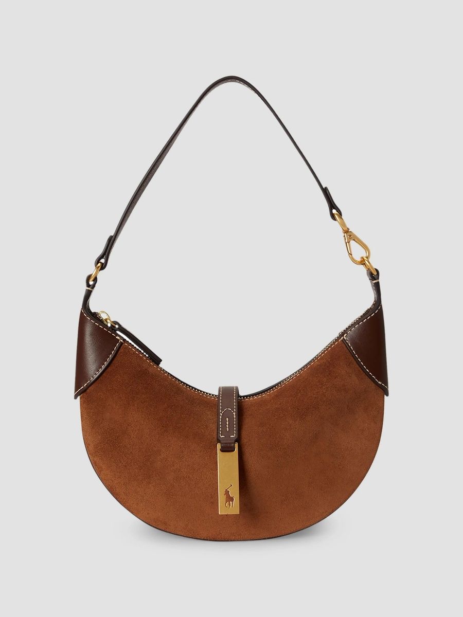 Polo Ralph Lauren Women's Polo ID Suede Mini Shoulder Bag - Toffee Black