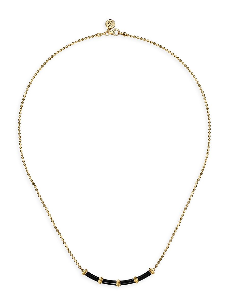 Women's Bujukan 14K Yellow Gold & Enamel Bar Necklace - Yellow Gold