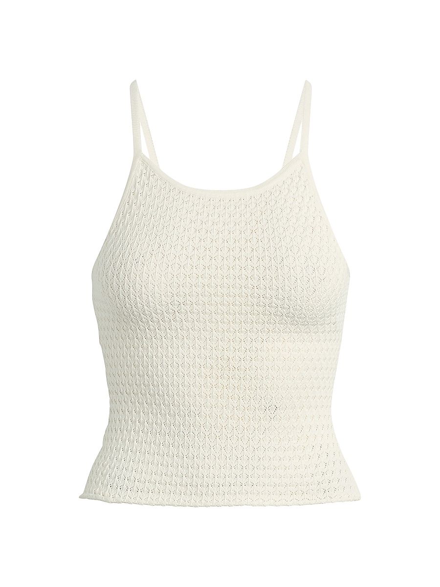 Women's The Pointelle Everyday Scoopneck Tank - Milk - Size XL