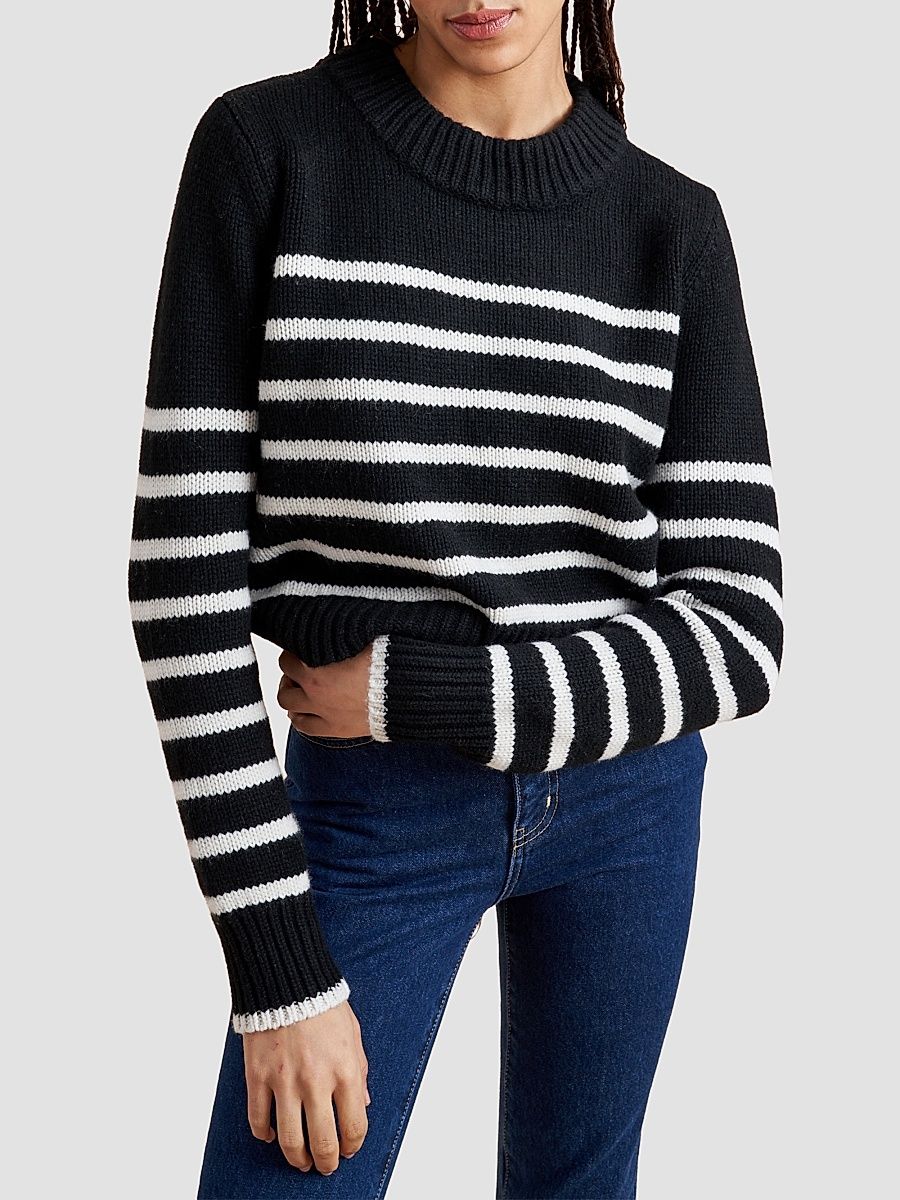 Women's Mini Marin Sweater - Black Cream - Size XL