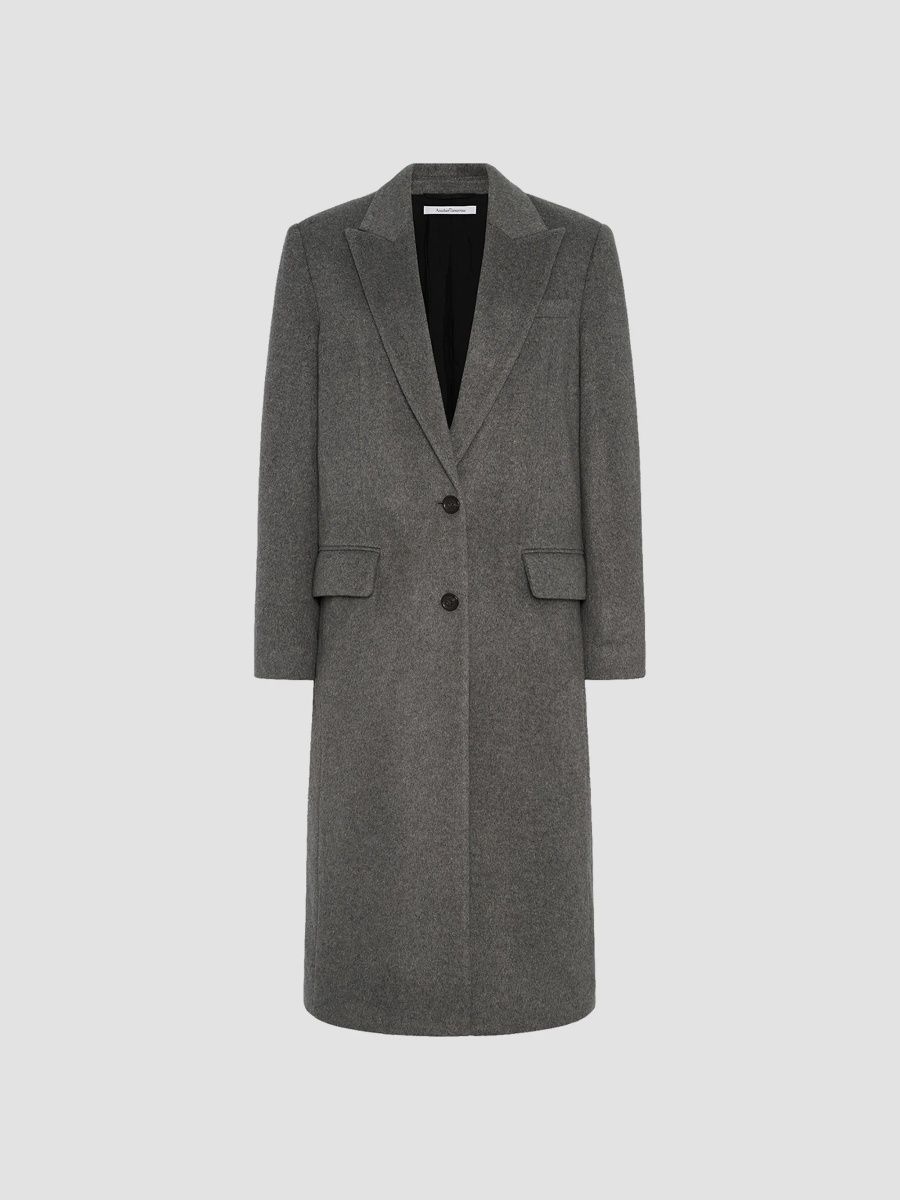 Another Tomorrow Women's Cashmere Tailored Overcoat - Grey Melange - Size 0