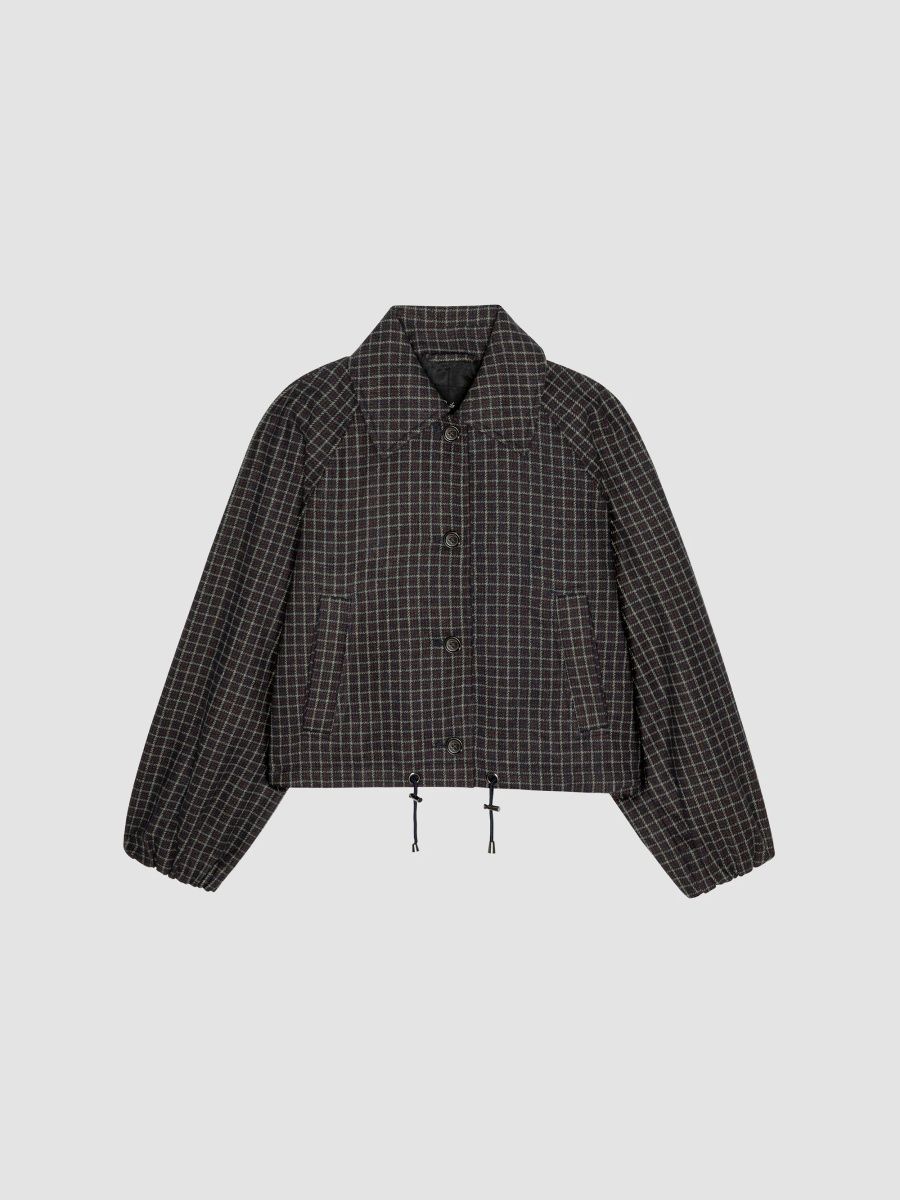 Rails Women's North Check Drawstring Jacket - Mulberry Check - Size XS