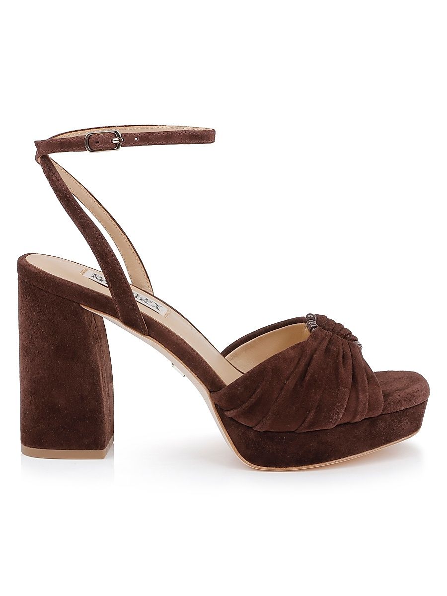 Women's Veda 85MM Suede Sandals - Coffee Suede - Size 8