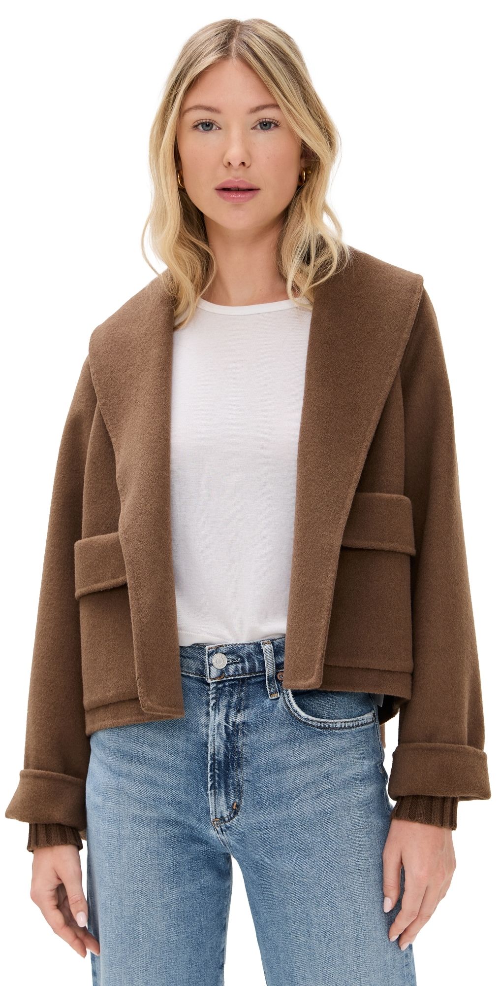 Splendid x Cella Jane Crop Icon Coat Truffle L