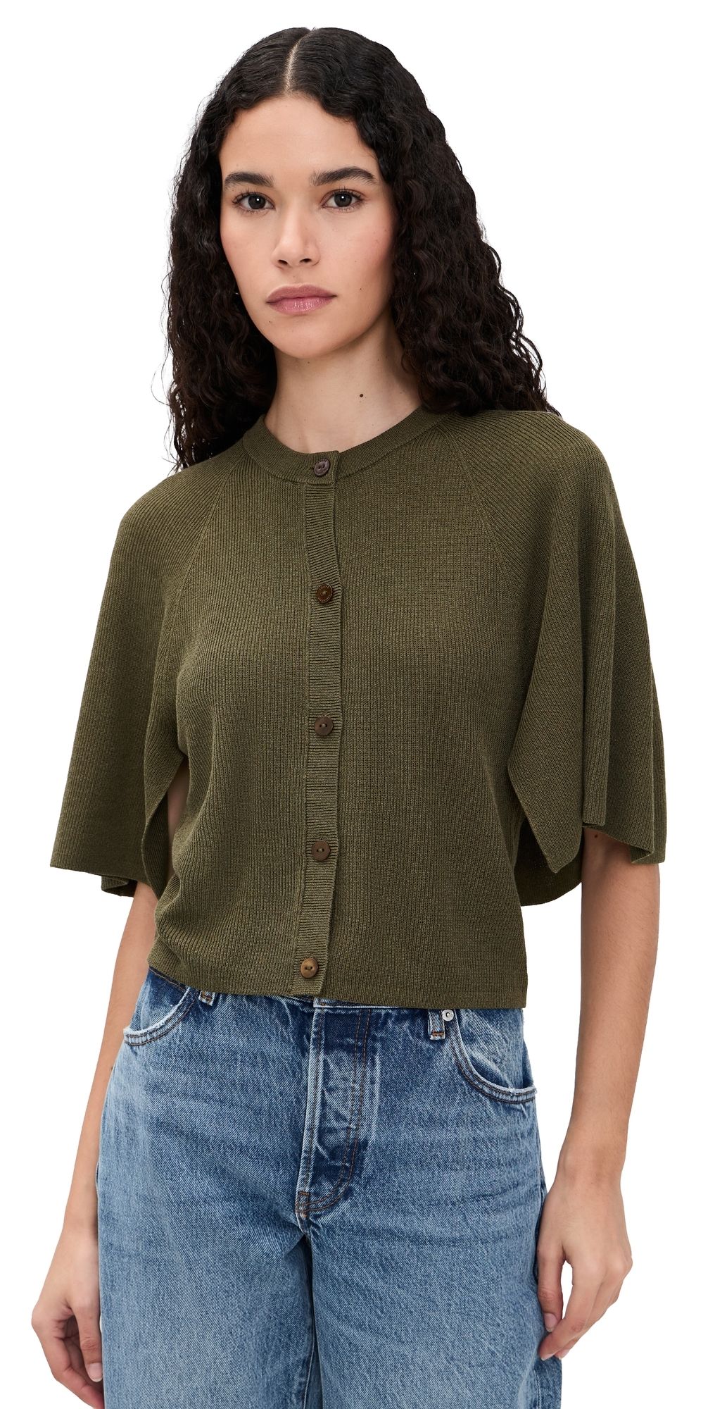 FRAME The Flounce Sweater Military Green XL