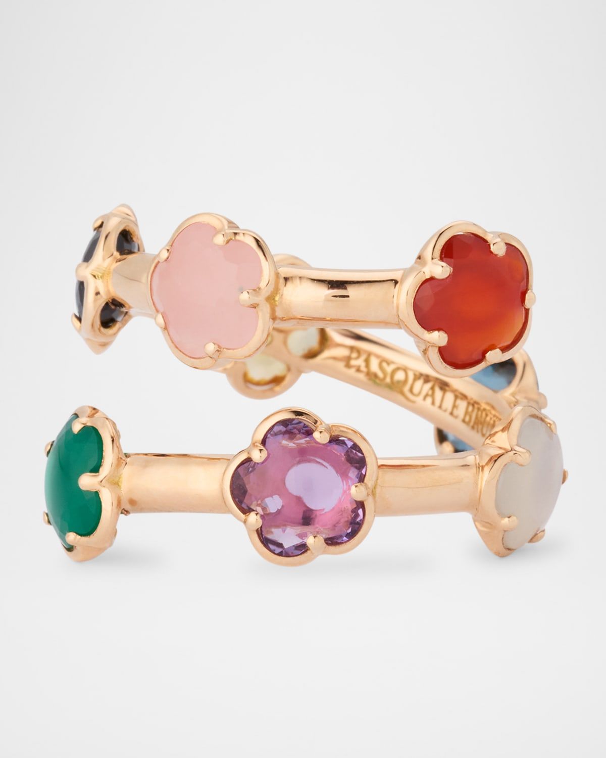 18K Rose Gold Figlia dei Fiori Ring with Multicolor Gems
