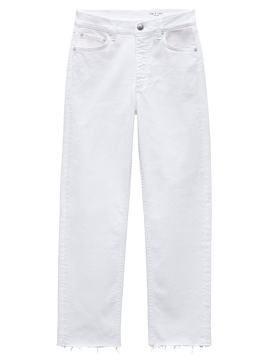 Women's Harlow Stretch Mid-Rise Straight-Leg Jeans - Optic White - Size 27