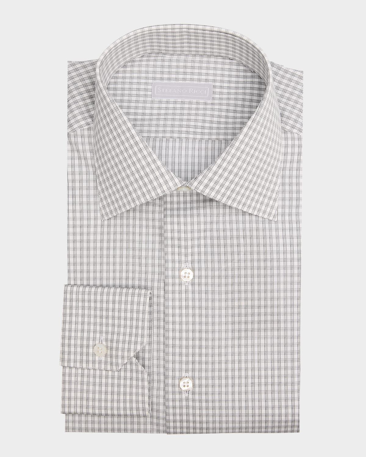Men & apos;s Cotton Micro-Check Dress Shirt