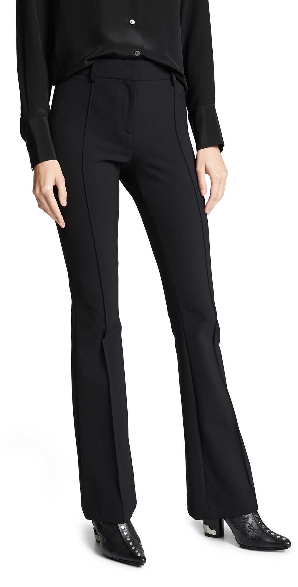 Veronica Beard Hibiscus Flare Pants Black 10