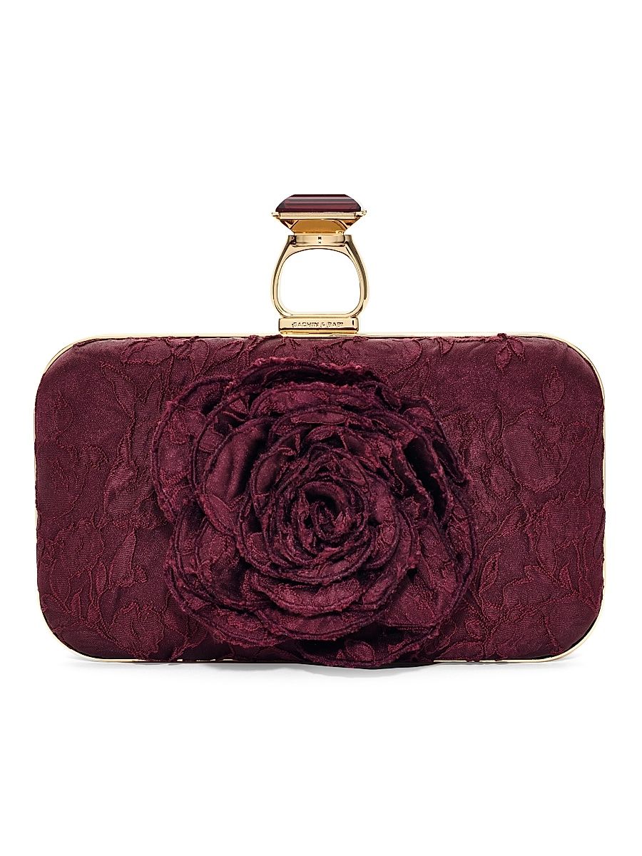 Women's On The Rocks Rosette Cloque Clutch - Napa