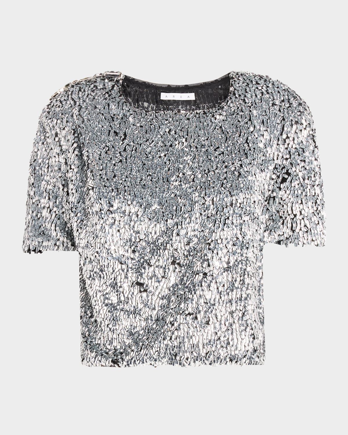 Sequined Short-Sleeved T-Shirt