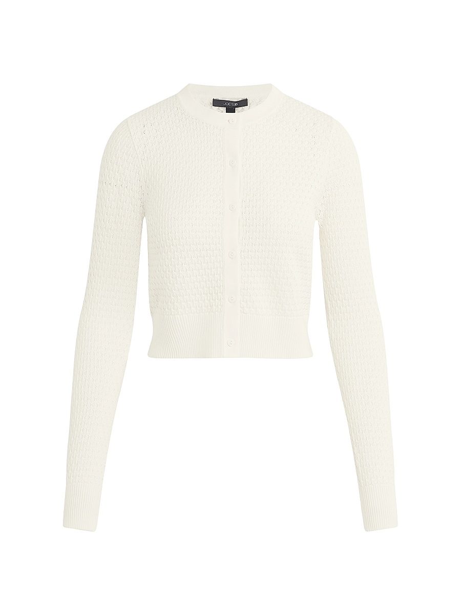 Women's Dani Pointelle-Knit Cardigan - Milk - Size XS