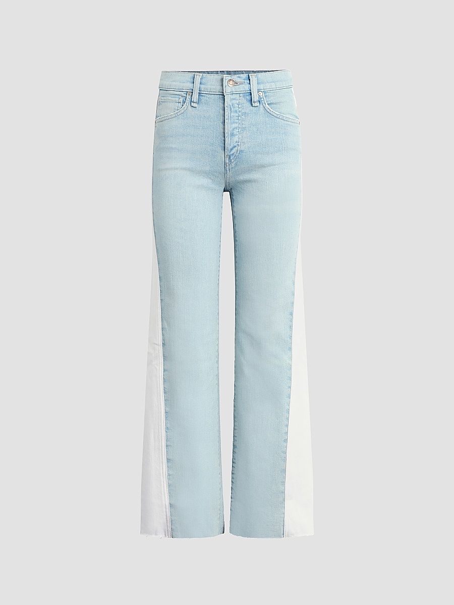 Women's Rosie Spliced Wide-Leg Ankle Jeans - Ice Out - Size 23