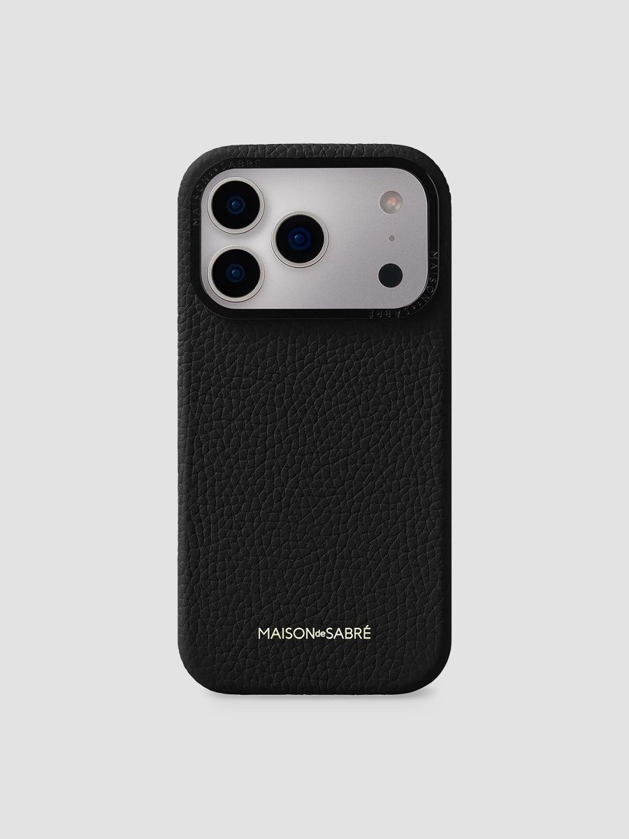 Maison de Sabre Leather Phone Case (iPhone 18 Pro Max) - Black Caviar