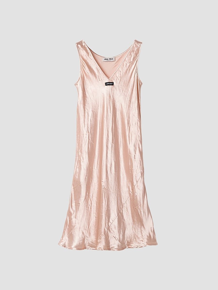 Women's Satin Midi-Dress - Pink - Size 2
