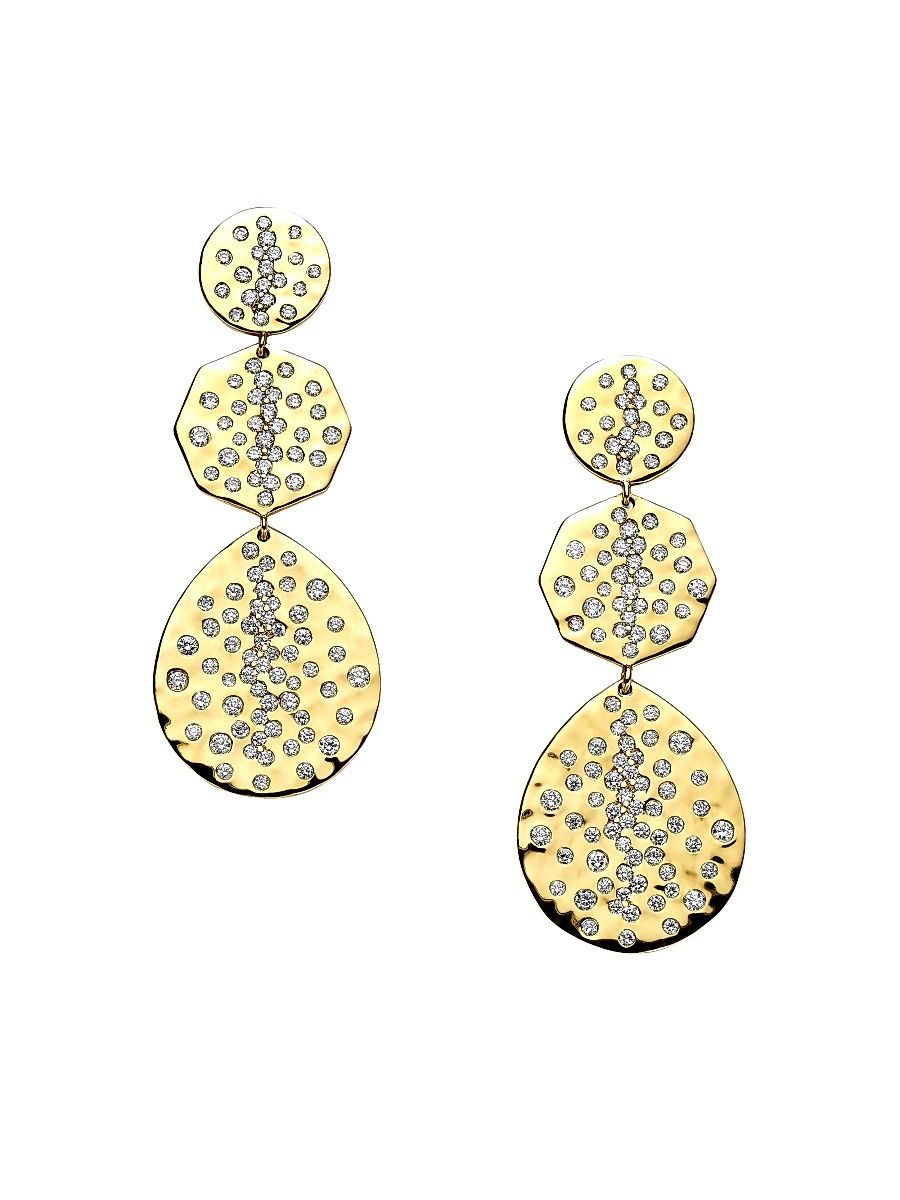 Women's Stardust 18K Yellow Gold & Diamond Triple-Drop Earrings - Yellow Gold