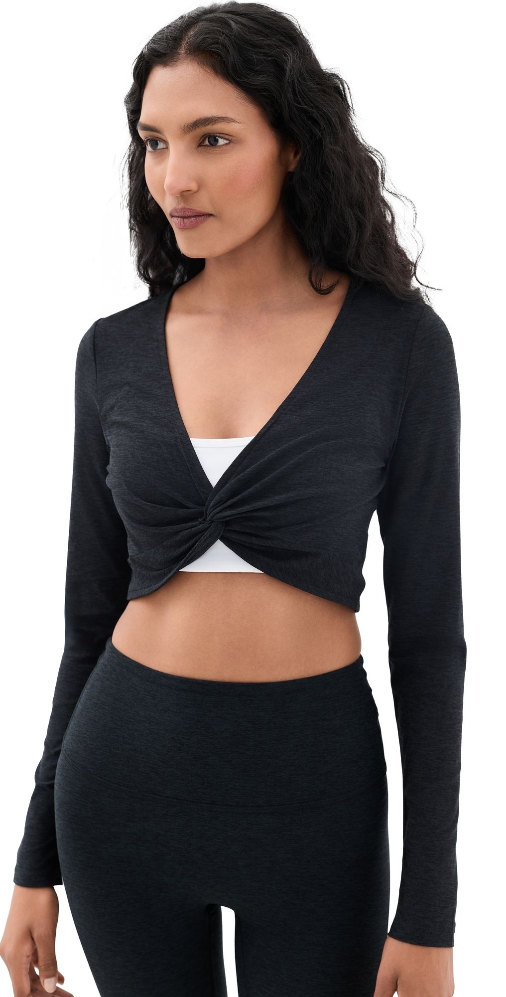 Beyond Yoga Featherweight Plie Long Sleeve Tee Darkest Night XL