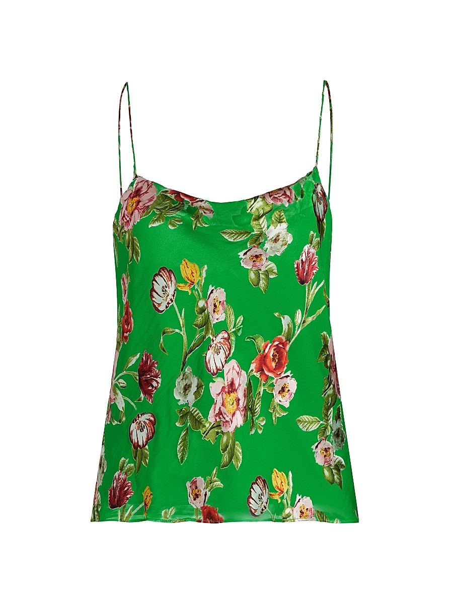 Women's Harmon Floral Silk-Blend Tank - Hamptons Floral - Size Medium