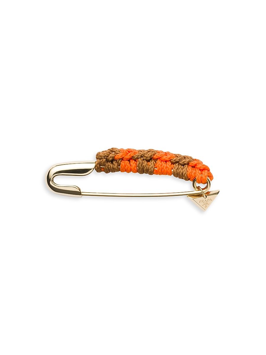 Women's Metal Safety Pin Brooch - Orange