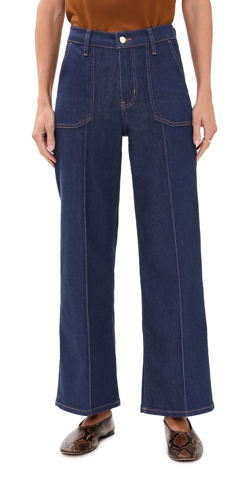 FRAME Le Pixie Slim Petite Palazzo Jeans Rinse 33
