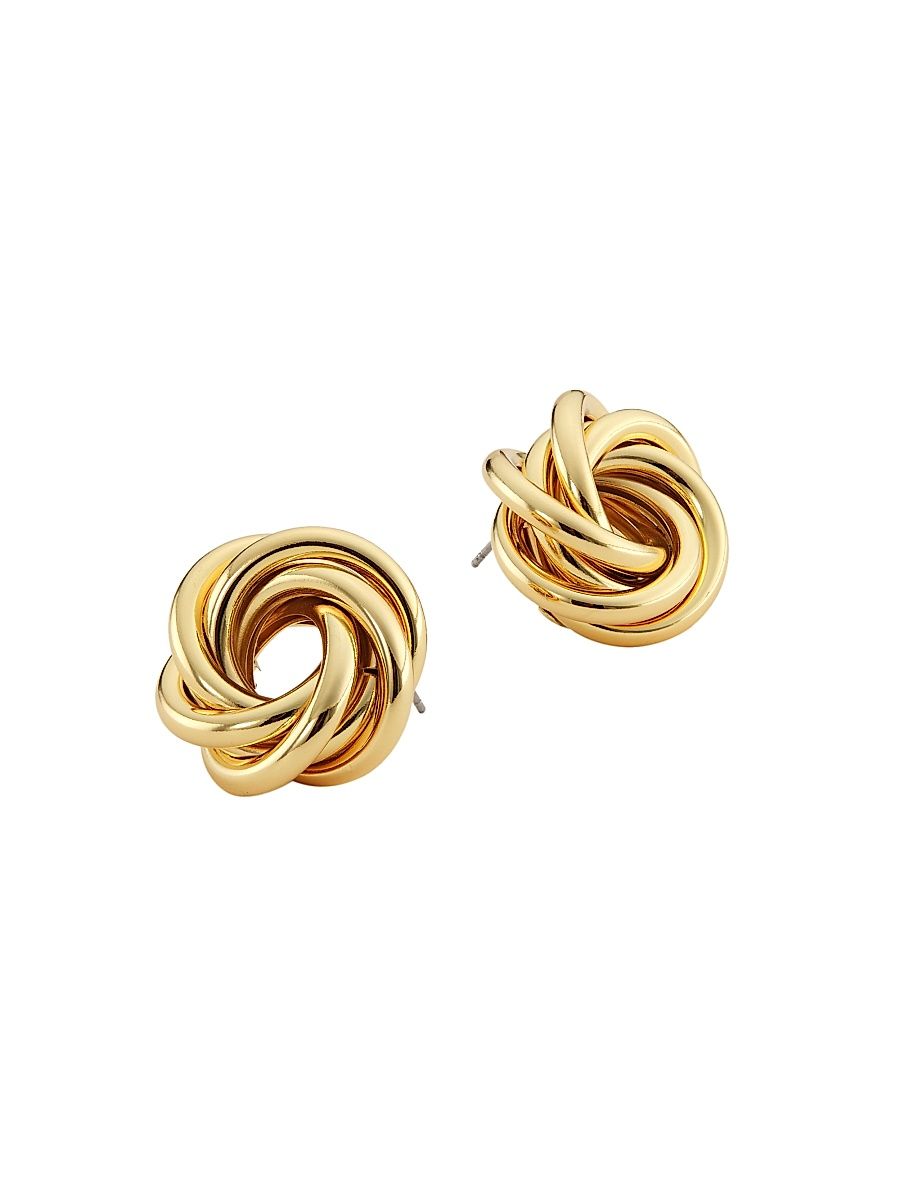 Women's Goldtone Swirl Stud Earrings - Gold