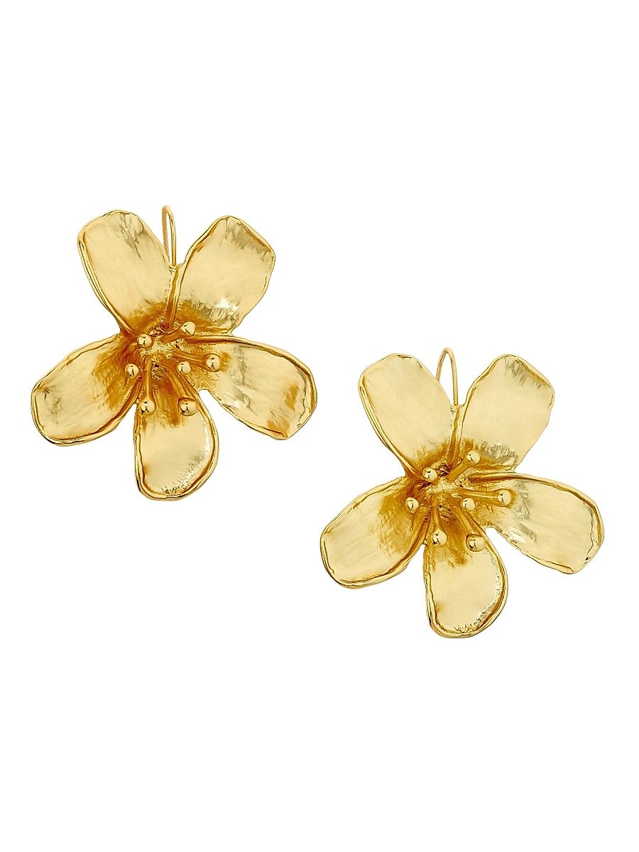 Women's Tina 14K-Gold-Plated Flower Drop Earrings - Gold