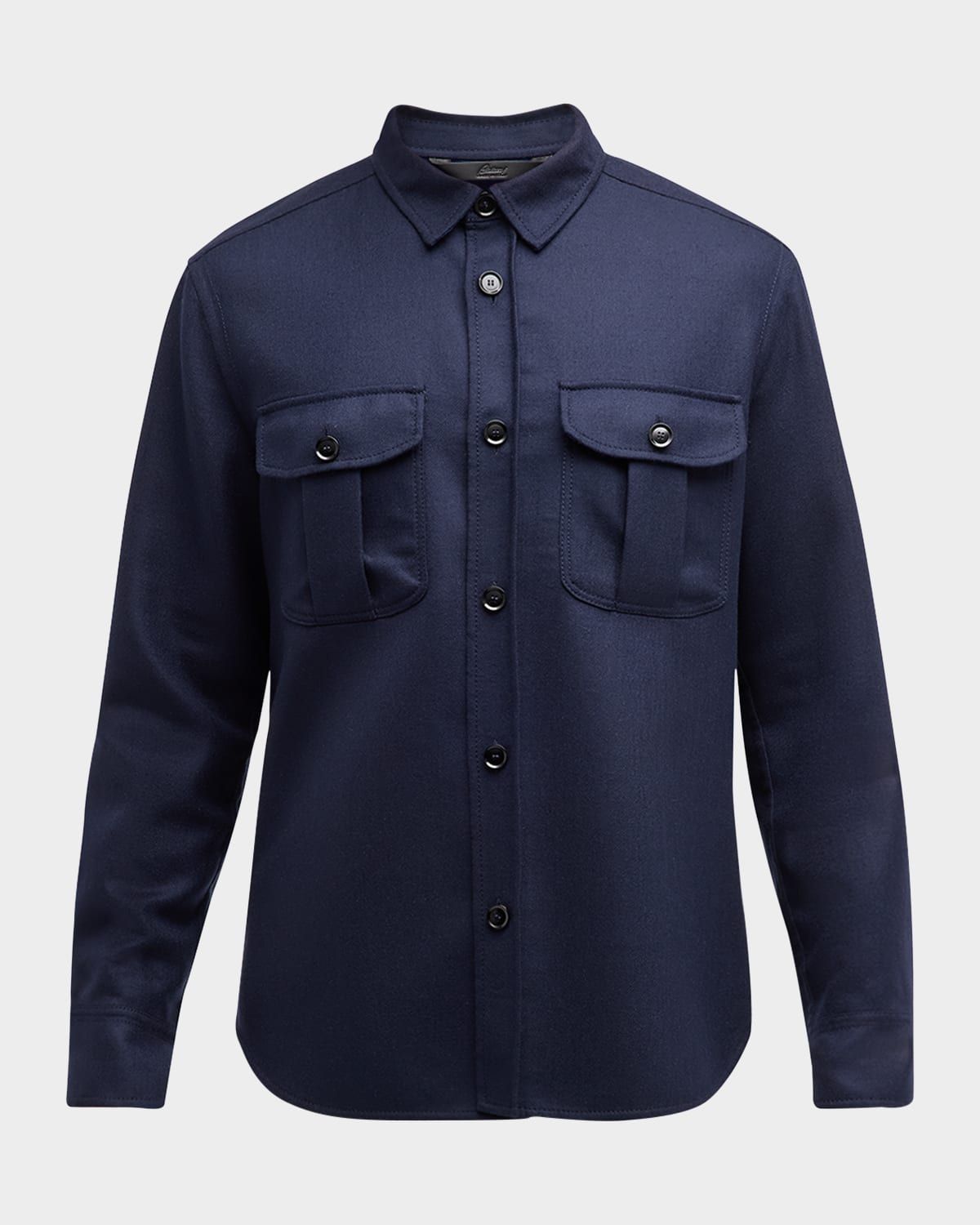 Men & apos;s Stretch Wool Overshirt