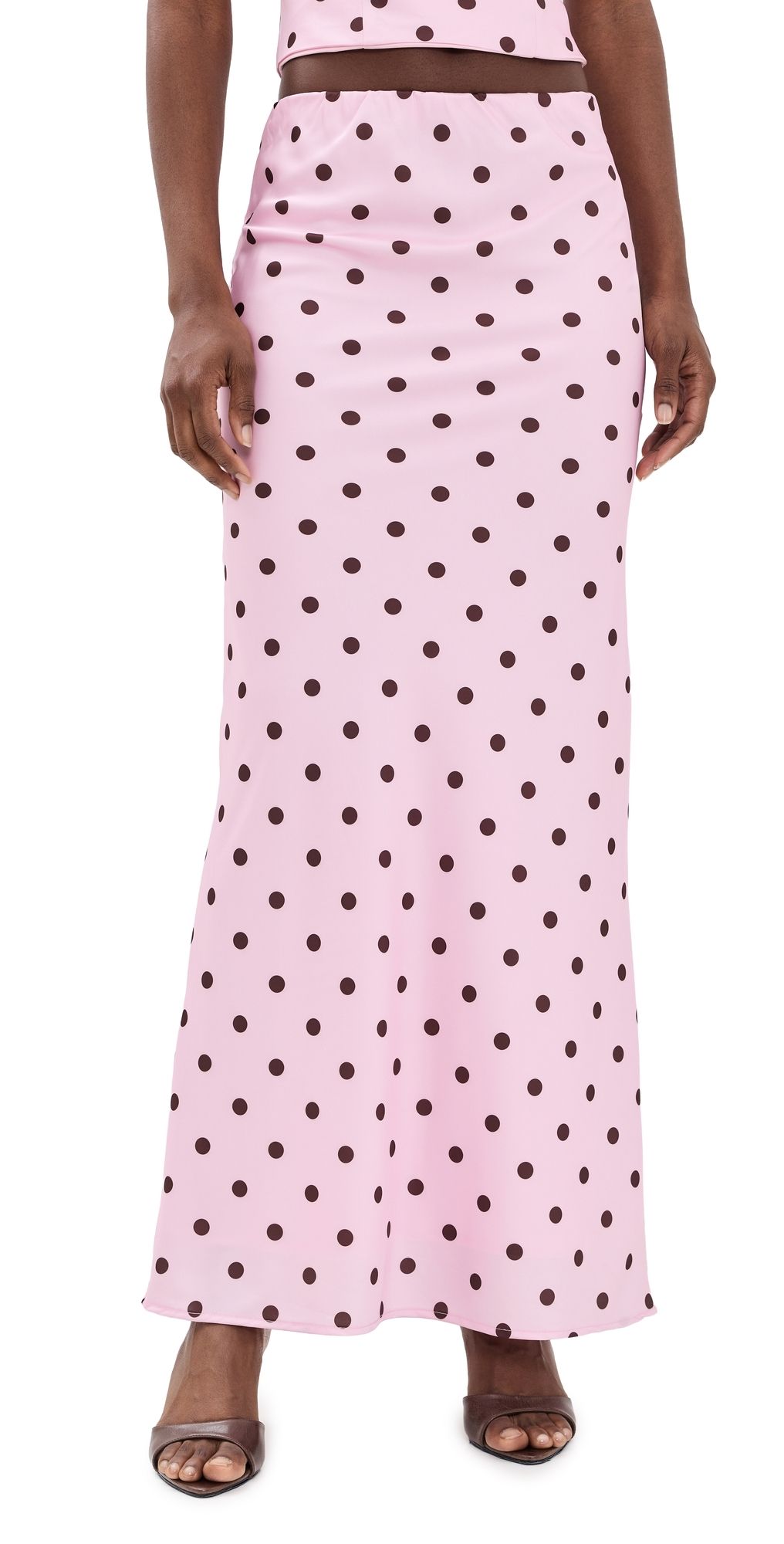 Runaway the Label Blaine Maxi Skirt MUSK/CHOC POLKA XL