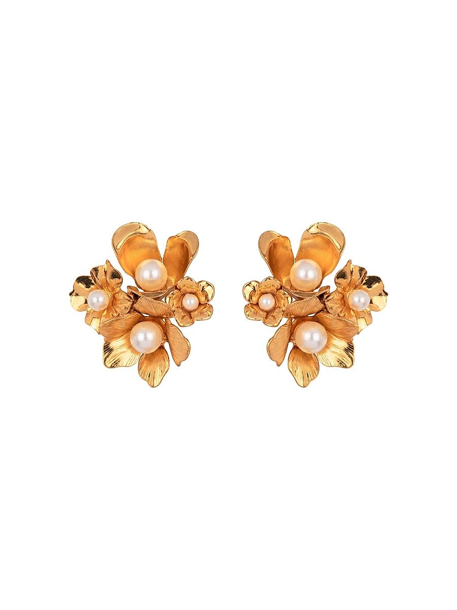 Women's Orsola 18K-Gold-Plated & Imitation Pearl Flower Cluster Stud Earrings - Gold
