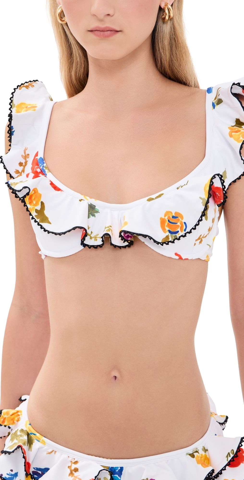 CAROLINE CONSTAS Anastasia Bikini Top White Multi M