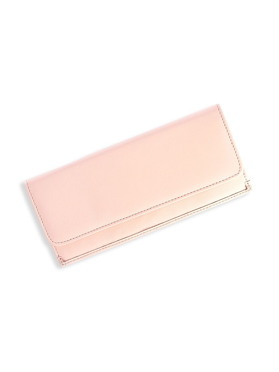 Men's RFID-Blocking Leather Clutch Wallet - Light Pink
