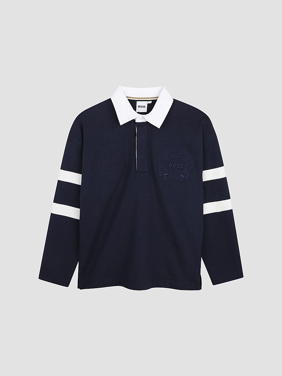 Boy's Little Boy's & Boy's Long-Sleeve Polo Shirt - Navy - Size 4