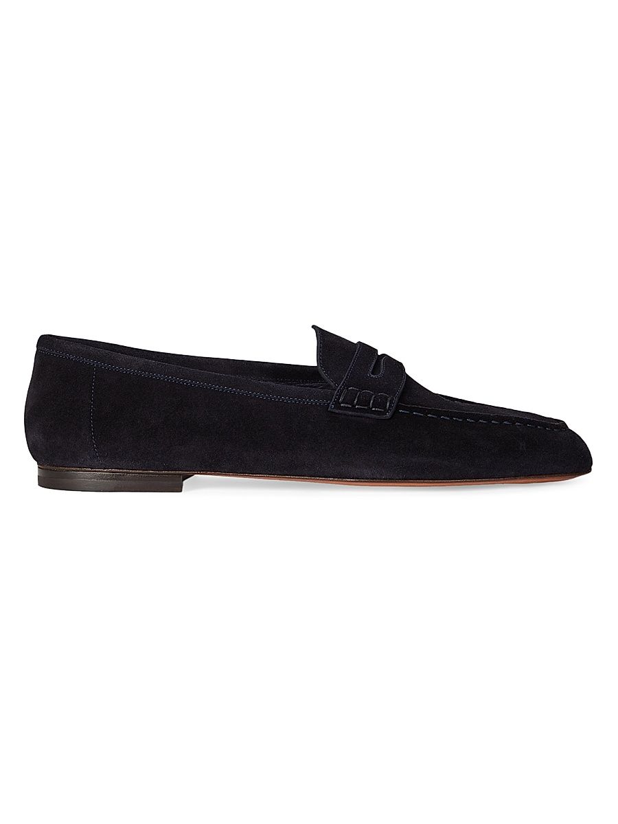 Men's Collins Suede Penny Loafers - Classic Chairman Navy - Size 9.5