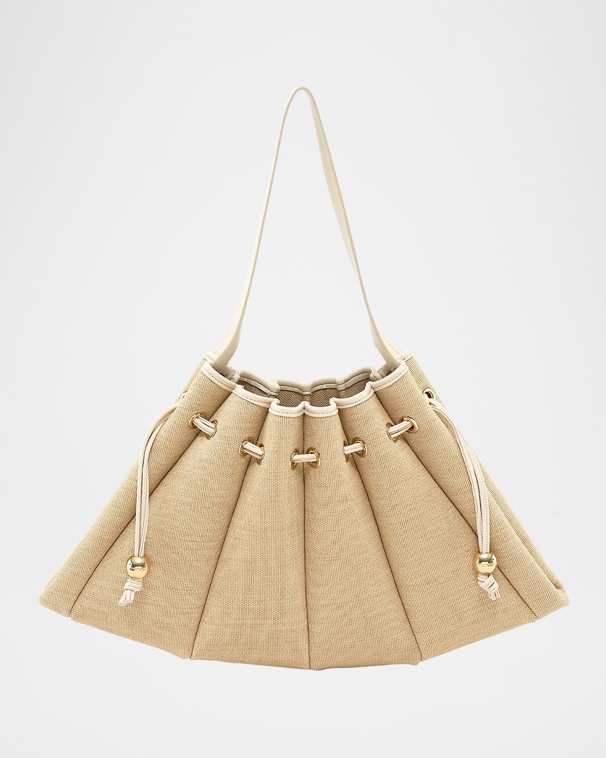 Calipso Drawstring Straw Shoulder Bag