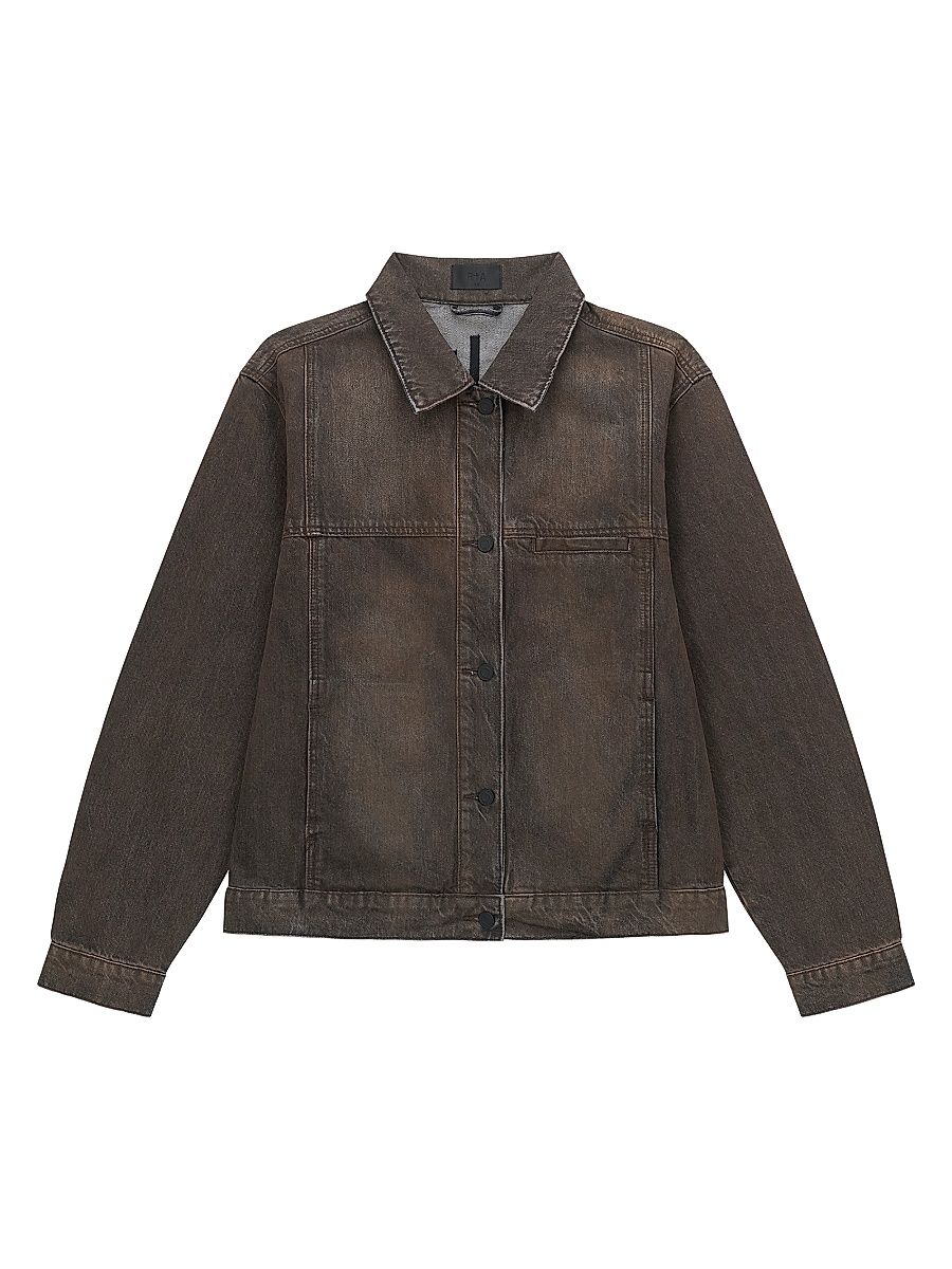 Men's Exodus Valentiano Boxy-Fit Denim Jacket - Mocha Drift - Size XXL