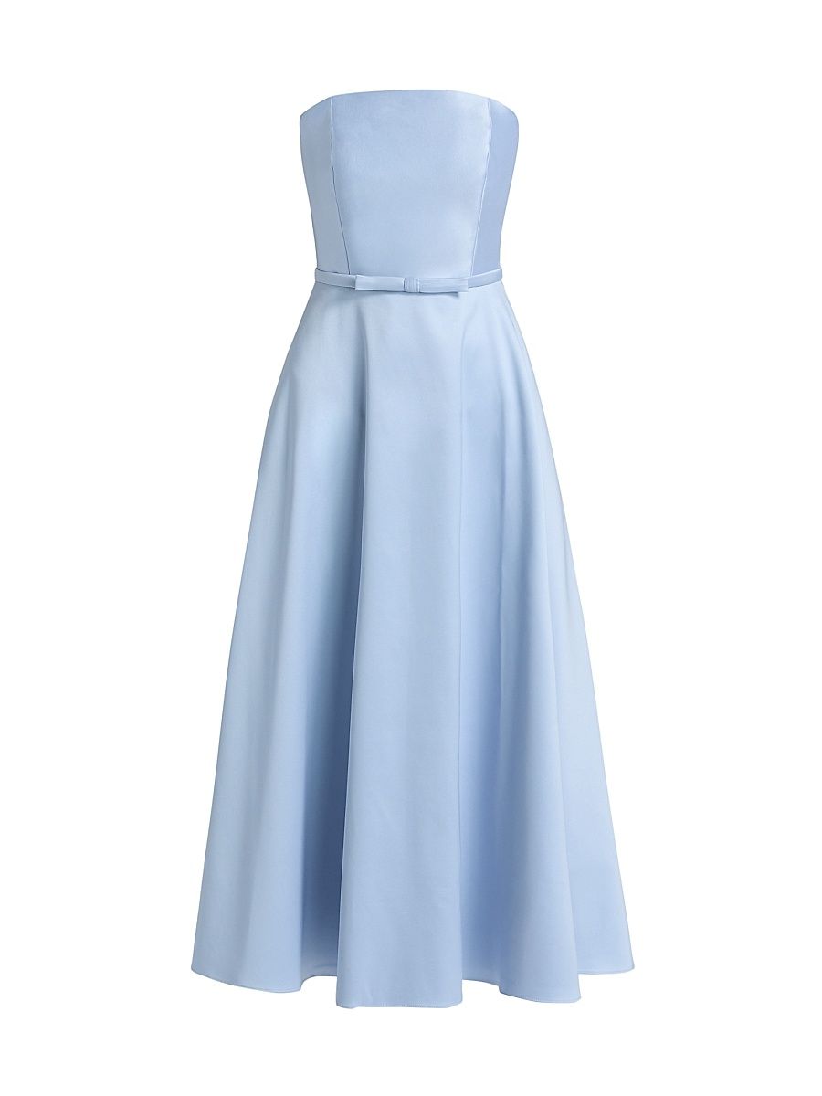 Women's Darian Satin Strapless Cocktail Dress - Ice Blue - Size 8