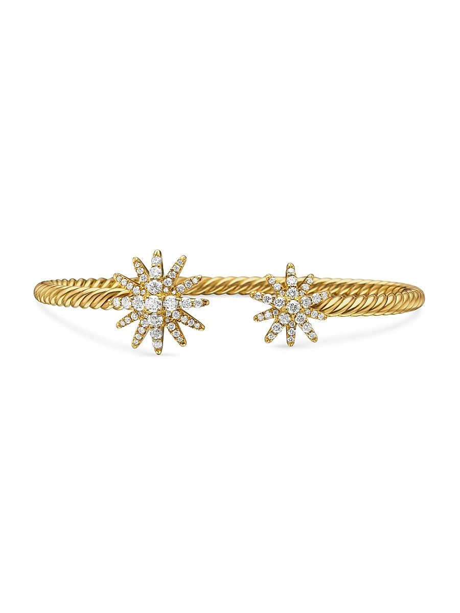 Women's Starburst Cable Bracelet in 18K Yellow Gold - Gold - Size Medium