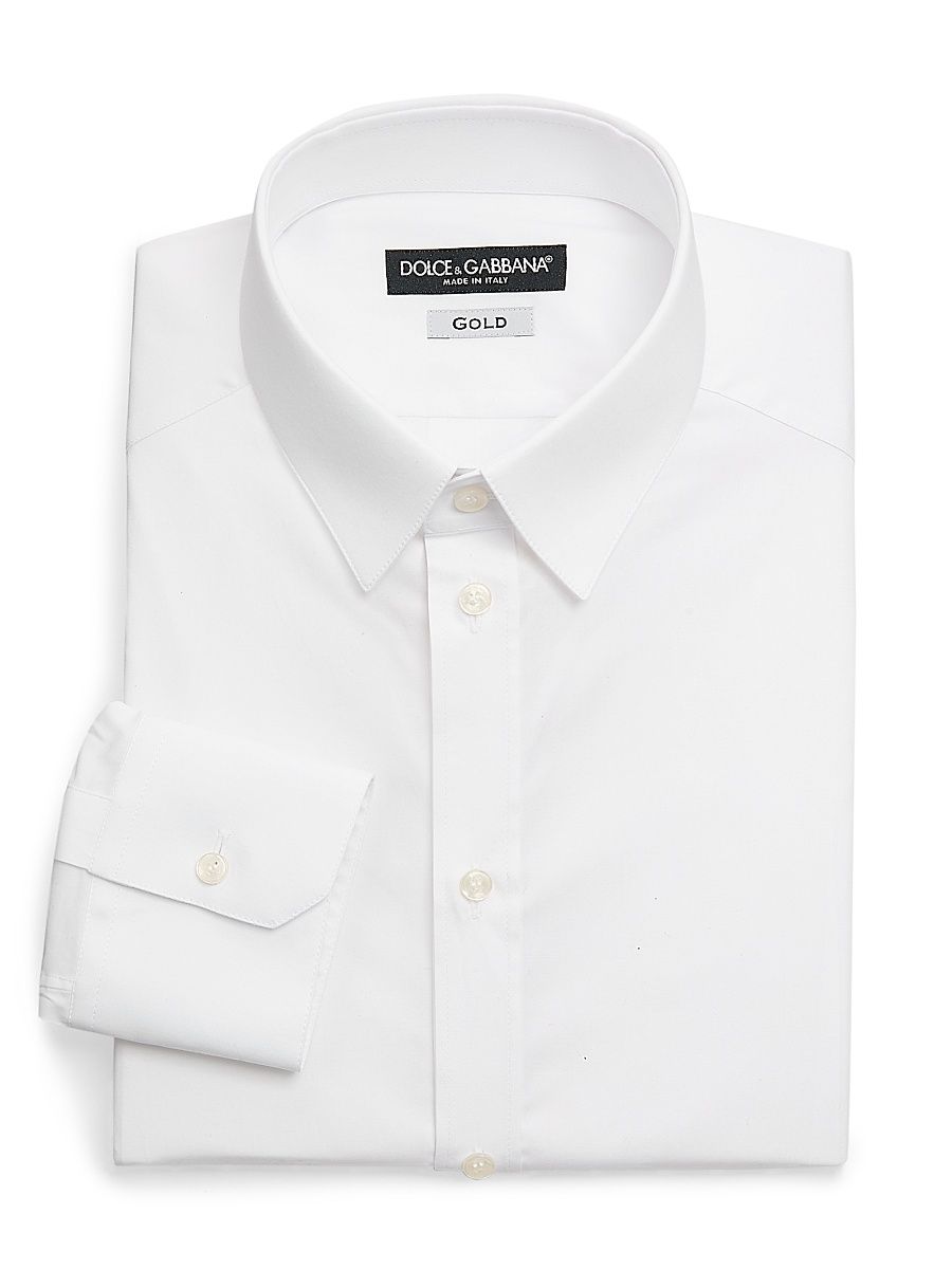 Men's Stretch-Cotton Dress Shirt - Opt White - Size 17
