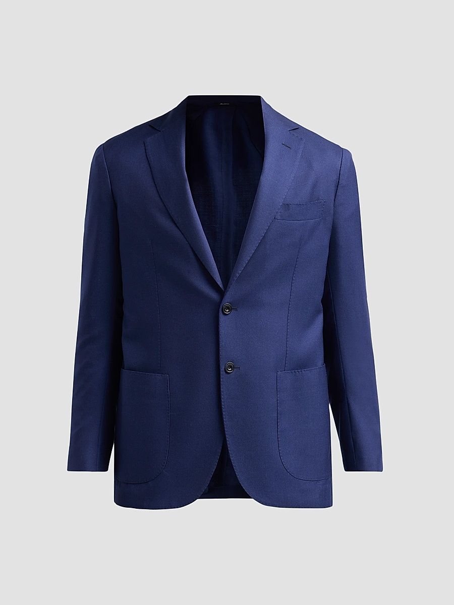 Men's Solid Cashmere-Silk-Blend Sport Coat - Dark Blue - Size 40