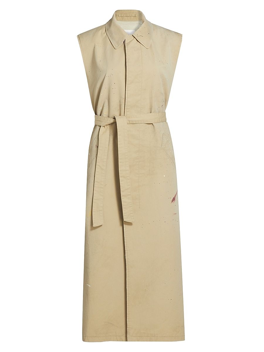 Women's Trench Belted Vest - Beige - Size 4