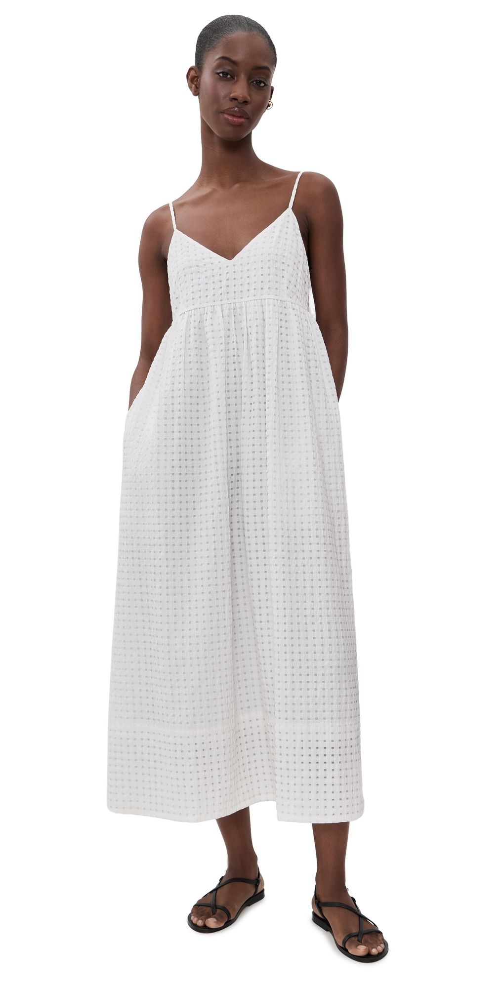 Jenni Kayne Cove Check Midi Dress Summer Check L